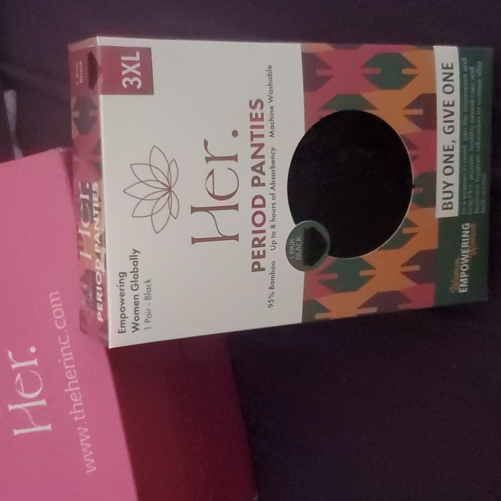 HER Period Panties 3X Black NIB - New In Box